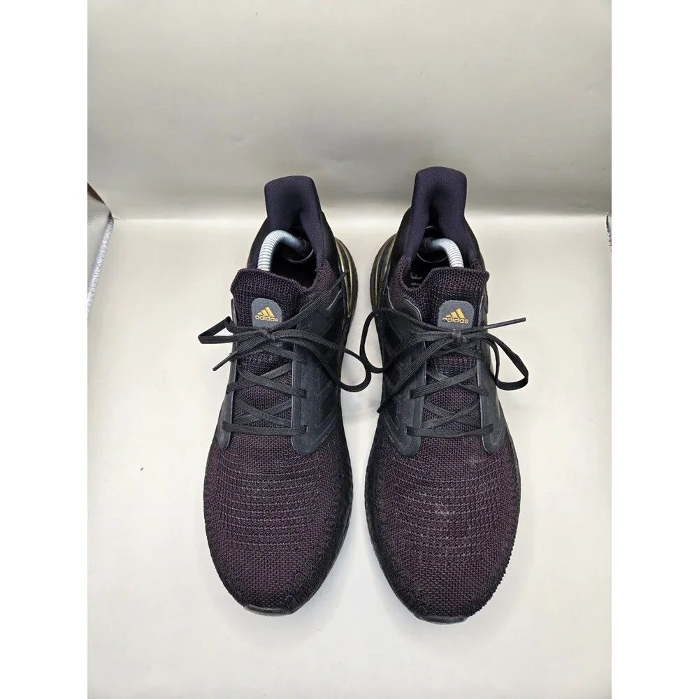 Adidas UltraBoost 20 Shoes Men's 10.5 Core Black Gold Running Athletic Sneakers